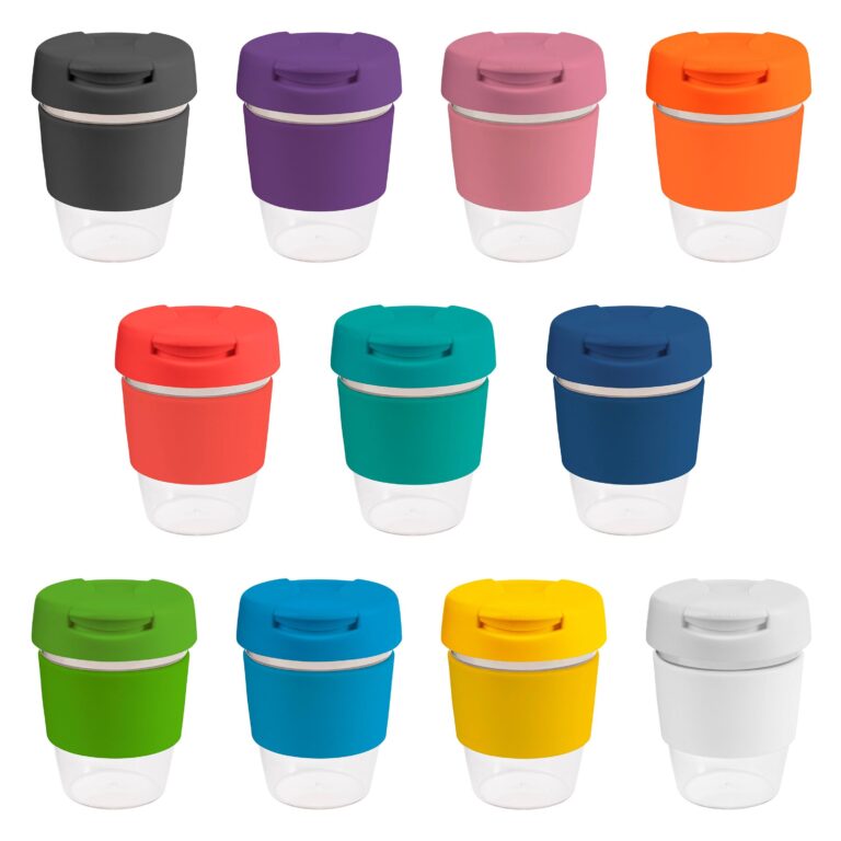 Personalise 8oz/235ml Clear Plastic Karma Kup Plastic Flip Lid - Custom Eco Friendly Gifts Online