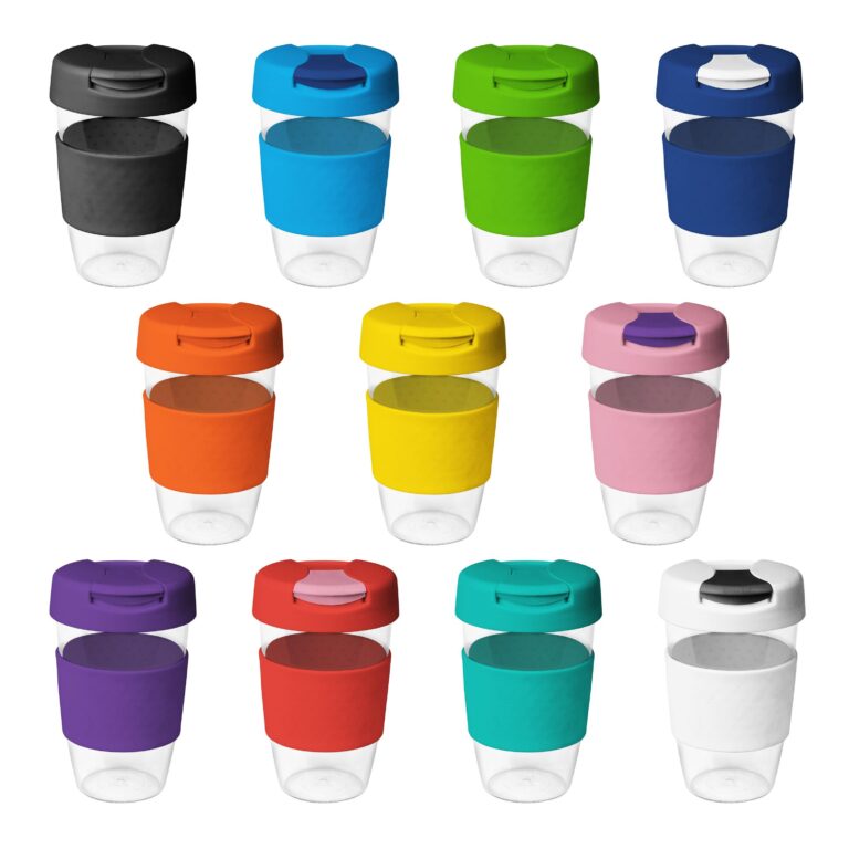 Personalise 16oz/535ml Clear Plastic Karma Kup With Plastic Flip Lid - Custom Eco Friendly Gifts Online