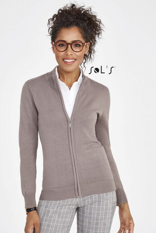 Custom Gordon Women's Zipped Knitted Cardigan with Logo