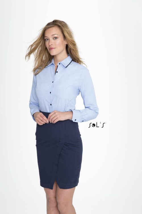 Personalise Baxter Women's    Long Sleeve Fitted Shirt - Custom Eco Friendly Gifts Online