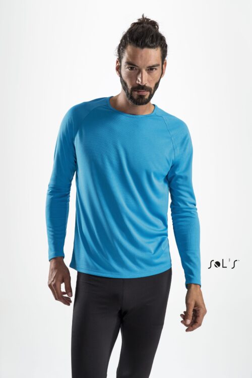 Custom Sporty Men's Long Sleeve Sports T-shirt with Logo
