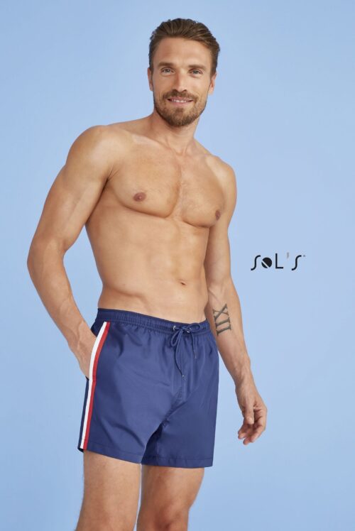 Custom Sunrise Men's Three-colour Swim Shorts with Logo