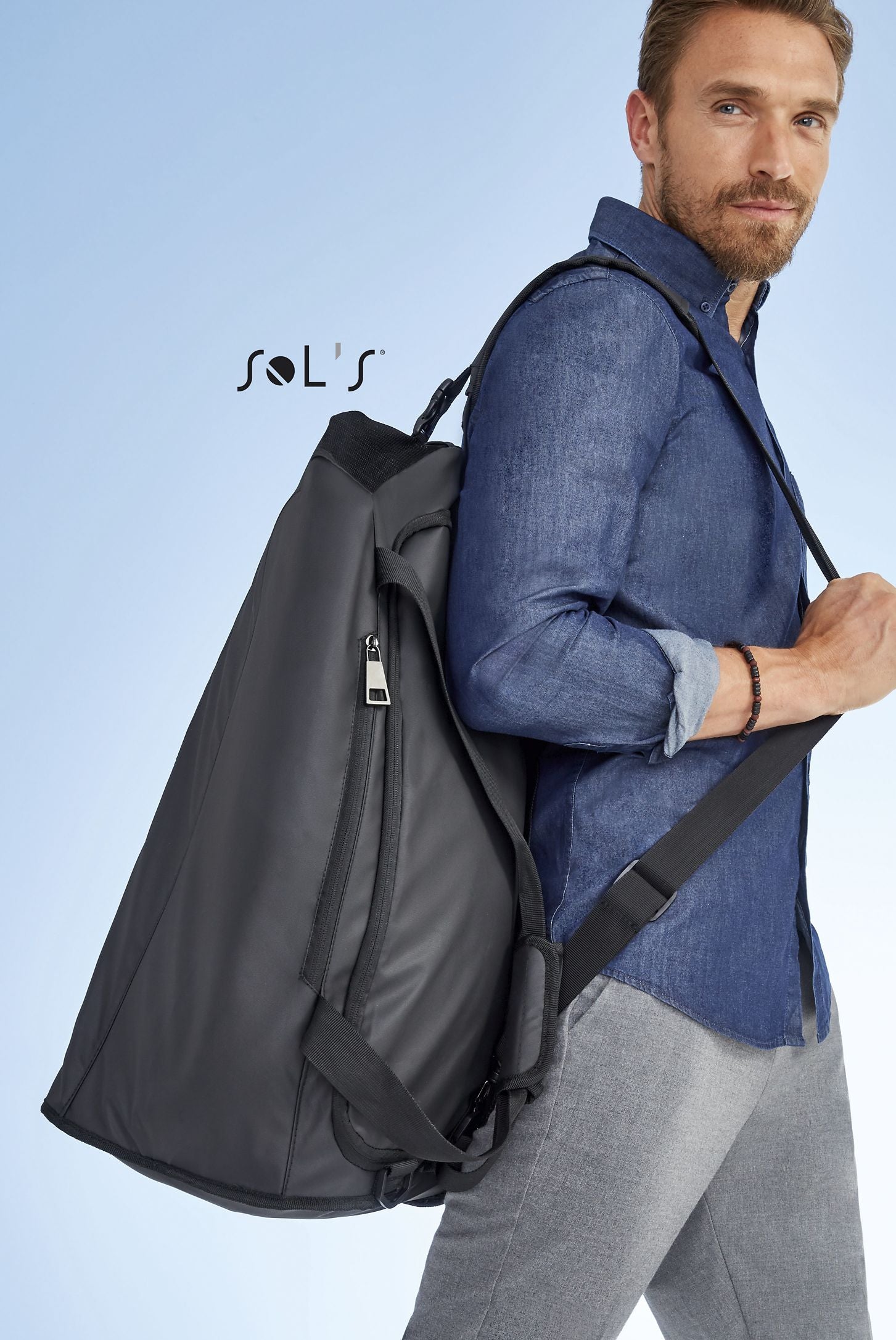 Custom Chrome Coated Canvas Sports Bag with Logo