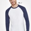 Custom Funky Lsl Men's Two-colour T-shirt With Long Raglan Sleeves with Logo