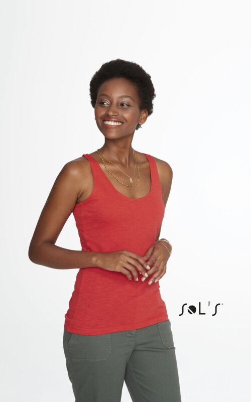 Custom St Germain Women's Slub Racer Back Tank Top with Logo