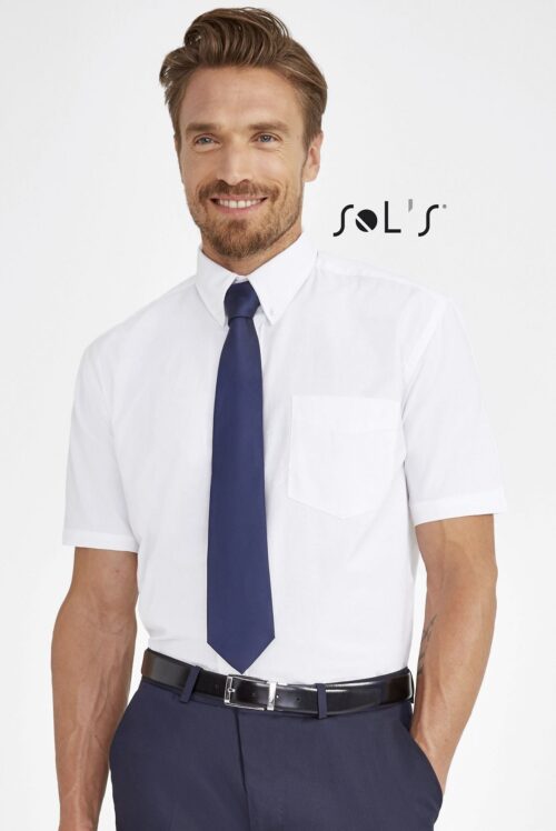 Custom Brisbane Short Sleeve Oxford Men's Shirt with Logo