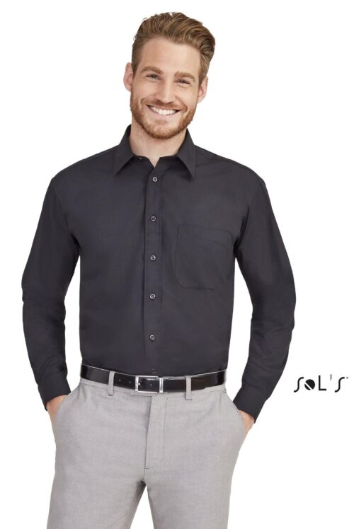 Personalise Baltimore Long Sleeve Poplin Men's Shirt - Custom Eco Friendly Gifts Online