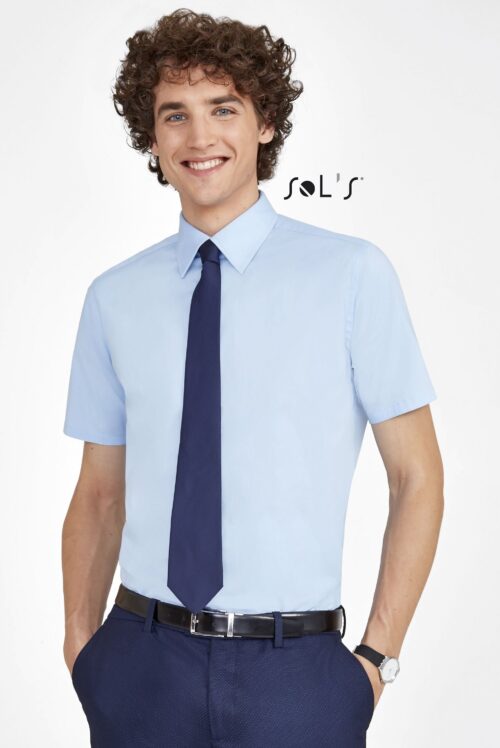 Custom Broadway Short Sleeve Stretch Men's Shirt with Logo