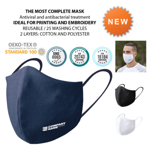 Custom Reusable Hygienic Mask Plexcom with Logo