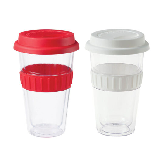 Personalise Plastic Double-walled Mug with Logo | Eco Gifts