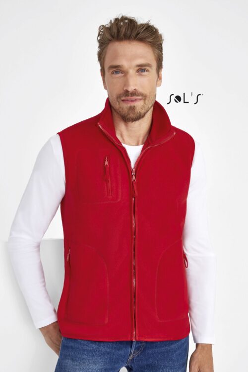 Custom Norway Unisex Sleeveless Fleece Cardigan with Logo