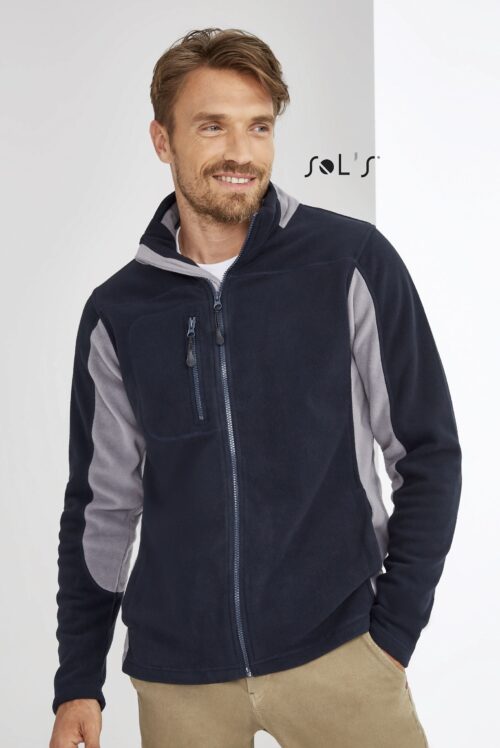 Custom Nordic Men's Two-colour Zipped Fleece Jacket with Logo