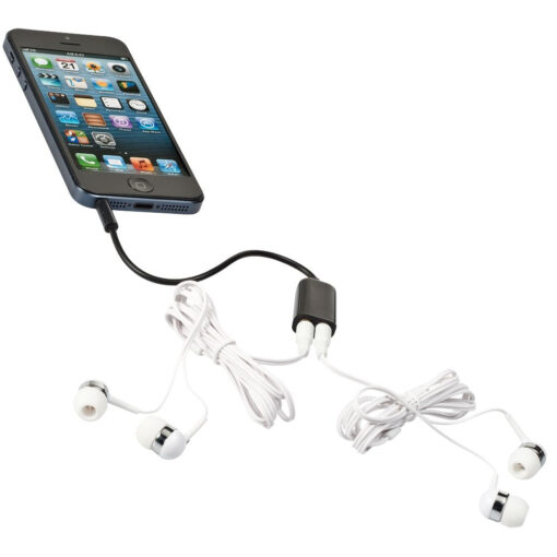 Personalise Sound Off Earbuds and Splitter with Logo | Eco Gifts