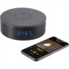 Personalise Bluetooth Speaker Clock w/Wireless Charging with Logo | Eco Gifts
