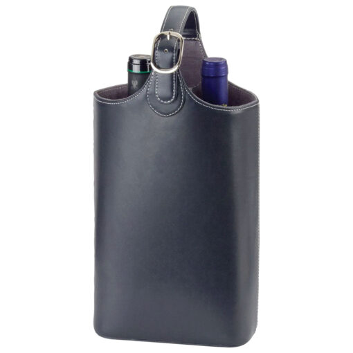 Personalise Bonded Leather Wine Carrier with Logo | Eco Gifts