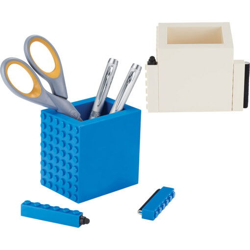 Personalise Office Block 3 in 1 Pen Pot with Logo | Eco Gifts
