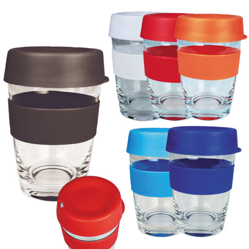 Personalise Carry Cup Glass with Logo | Eco Gifts