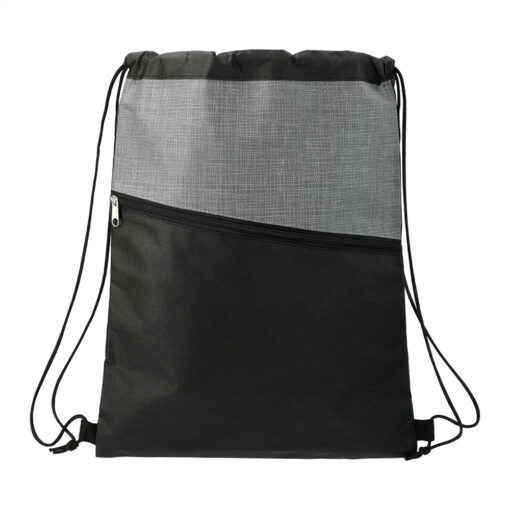 Personalise Cross Weave Zippered Drawstring Bag with Logo | Eco Gifts