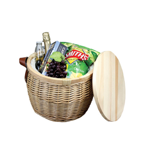 Personalise Wicker Basket with PU Strap with Logo | Eco Gifts