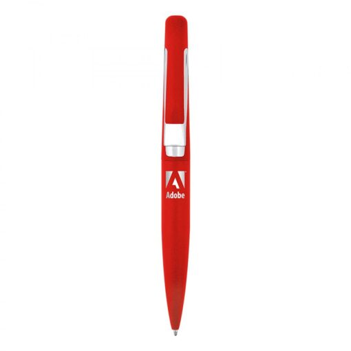 Red Adobe-branded promotional ballpoint pen