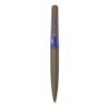 Brown retractable ballpoint pen with blue clip