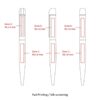 Diagram showing print zones on pens for custom branding