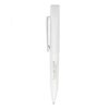 White branded ballpoint pen with clip isolated on white
