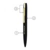 Lexus branded slim black pen with gold clip