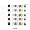 Diagram showing standard and custom color ranges for products