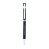 Branded black and silver ballpoint pen isolated.