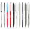 Assorted branded pens in various colours and designs