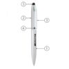 Multifunctional pen labeled with features