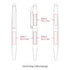 Diagram of pen with labelled printing zones