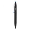 Black ergonomic foam grip pen with blue end cap