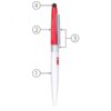Labelled diagram of a multi-feature red and white pen