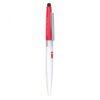 Red and white branded stylus pen