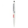 White stylus pen with red brand logo