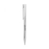 Silver ballpoint pen with clip and branding