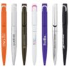 Collection of branded pens with various logos