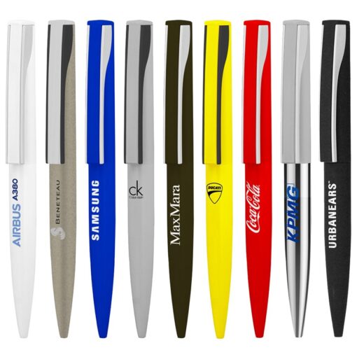 Variety of branded pens including Samsung, Coca-Cola, Ducati