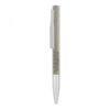 Eco-friendly beige pen with white accents and branding
