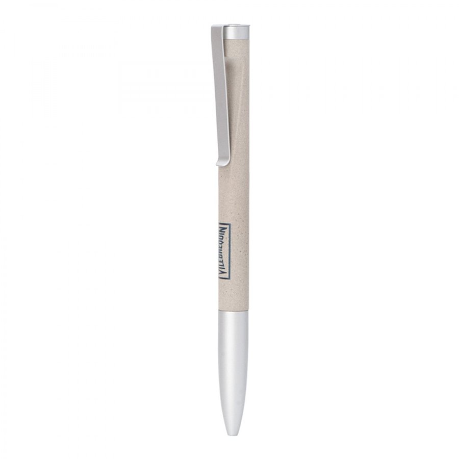 White and beige minimalist design promotional pen