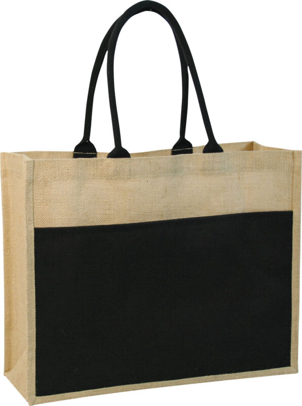Custom Contrast Eco Jute Bag with Logo