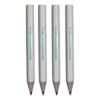 Four white pencils branded with website URL