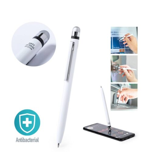 Personalise Antibacterial Stylus Touch Ball Pen Verne - Custom Eco Friendly Gifts Online