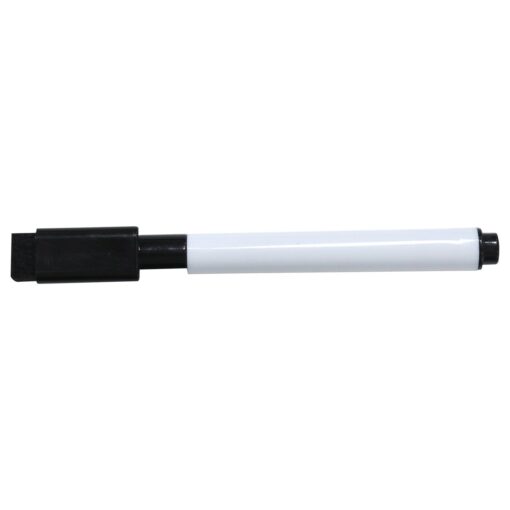 Whiteboard marker with black cap on white background